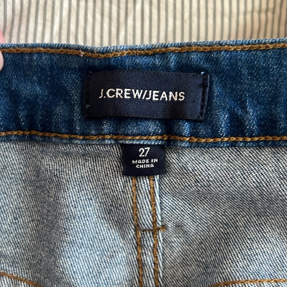 J Crew denim pencil skirt with with front copper buttons - Picture 6 of 12